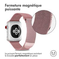 imoshion Bracelet magnétique milanais Apple Watch Series 1 - 11 / SE / Ultra (44/45/46/49 mm) - Taille S - Rose