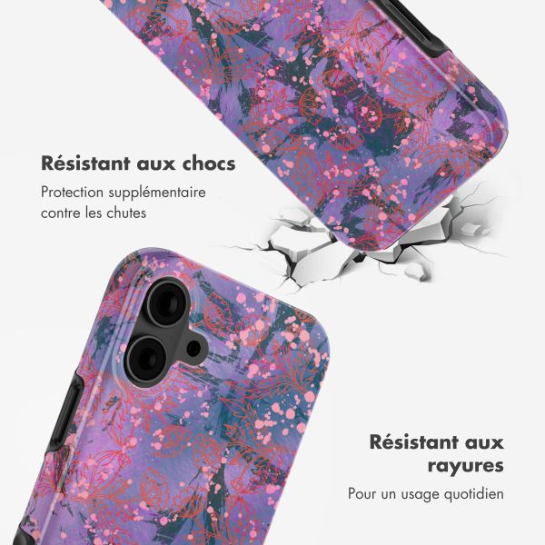 Selencia Coque arrière Vivid avec MagSafe Apple iPhone 16 - Fresh Paint Flower Orange