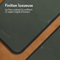 Accezz Coque en cuir de qualité supérieure avec fentes pour cartes Apple iPhone 14 Pro Max - Vert