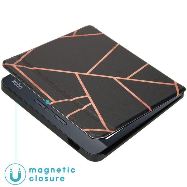 imoshion Design Slim Hard Sleepcover avec support Kobo Libra H2O - Black Graphic