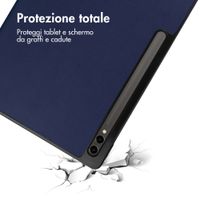 imoshion Coque tablette Trifold Samsung Galaxy Tab S10 Ultra / Tab S9 Ultra - Bleu foncé