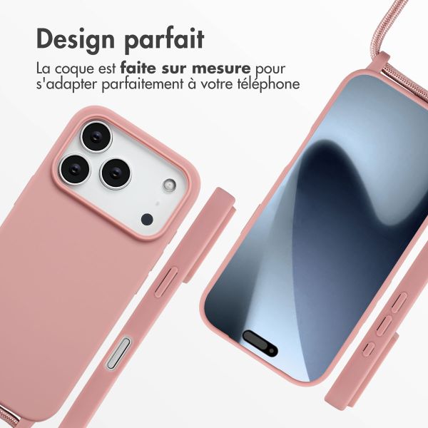 imoshion Coque en silicone avec cordon Apple iPhone 17 Pro - Sand Pink