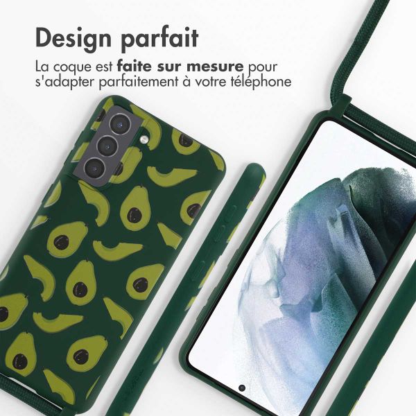 imoshion Coque design en silicone avec cordon Samsung Galaxy S21 - Avocado Green