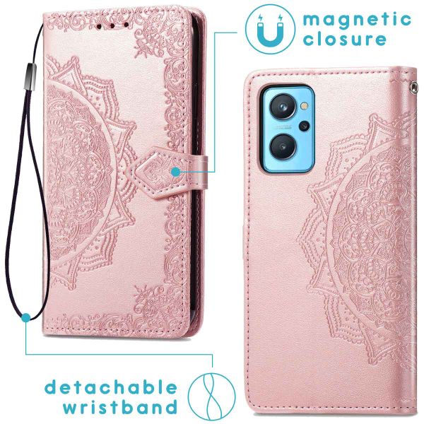 imoshion Etui de téléphone portefeuille Mandala Oppo A96 - Rose Dorée