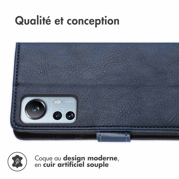 imoshion Étui de téléphone portefeuille Luxe Xiaomi 12 Lite - Bleu foncé