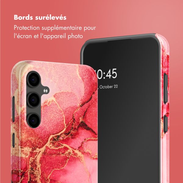 Selencia Coque arrière Vivid Samsung Galaxy S24 FE - Rosy Marble