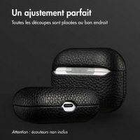 Accezz Coque en cuir véritable  Apple Airpods Pro - Noir