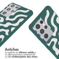 imoshion Coque design en silicone avec cordon Samsung Galaxy S21 Ultra - Petrol Green Groovy