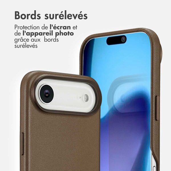 Accezz Coque arrière en cuir avec MagSafe Apple iPhone Air - Marron café