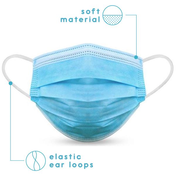 Masque jetable unisexe avec bande élastique pour adultes