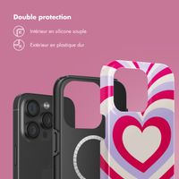 Selencia Coque arrière Vivid avec MagSafe Apple iPhone 15 Pro - Double Hearts Rubine Red Lilac