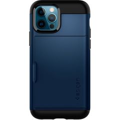 Spigen Coque Slim Armor CS Apple iPhone 12 (Pro) - Bleu foncé