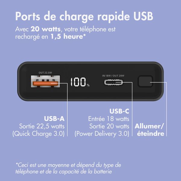 imoshion Ultra Series Batterie externe 10.000 mAh - Noir