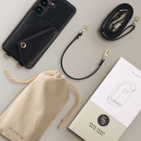 Selencia Coque à cordon avec porte-cartes enveloppe Sera Samsung Galaxy S24 - Noir