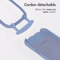 imoshion Coque arrière Color avec cordon amovible et MagSafe Apple iPhone 17 - Ash Blue