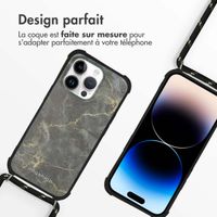 imoshion Coque Design avec cordon pour iPhone 14 Pro - Black Marble