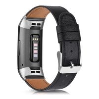 Fitbit Bracelet Leather Fitbit Charge 3 / 4 - Taille L - Noir