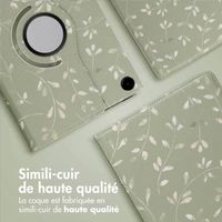 imoshion Coque tablette Design rotatif à 360° Samsung Galaxy Tab A9 Plus - Green Flowers