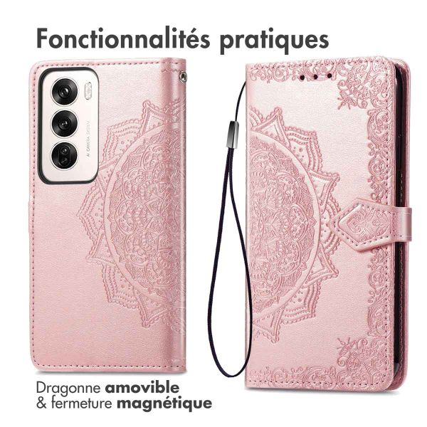 imoshion Etui de télephone Mandala Oppo Reno 12 Pro - Rose Doré