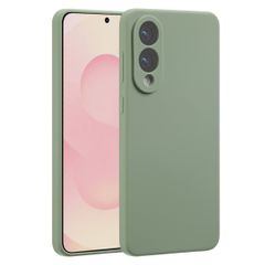 Accezz Coque Liquid Silicone avec MagSafe Samsung Galaxy S25 Edge - Cooper Green