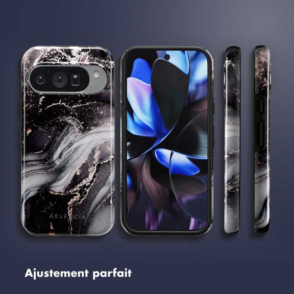 Selencia Coque arrière Vivid Google Pixel 10 / 10 Pro - Chic Marble Black