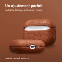 Accezz Coque en Cuir véritable Apple AirPods Pro 3 - Cognac