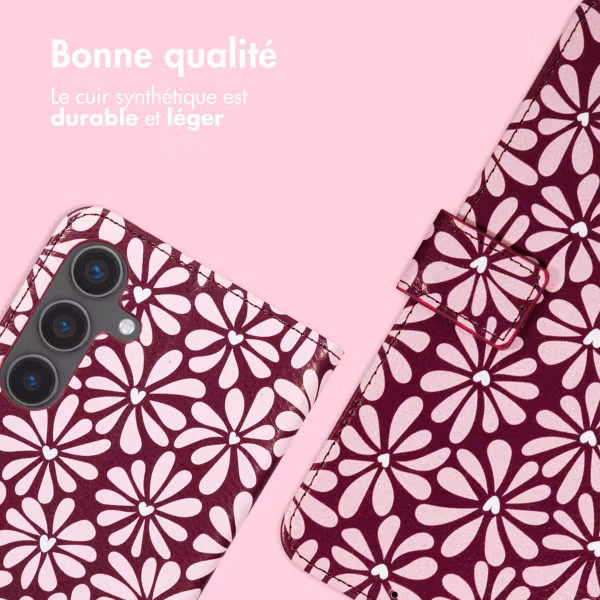 imoshion Étui de télephone portefeuille Design Samsung Galaxy S24 - Bloom Love Blush