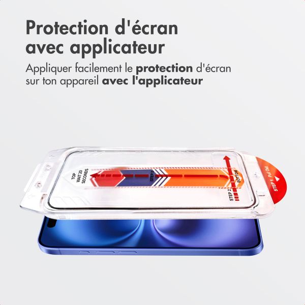 Accezz Protecteur d’écran en verre trempé + Applicateur Apple iPhone 16 Plus / 15 Plus