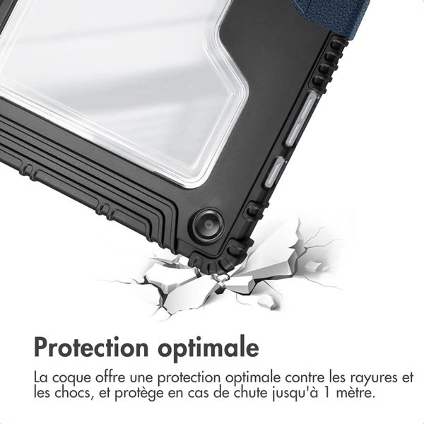 Accezz Coque tablette Rugged Trifold Samsung Galaxy Tab A9 Plus - Bleu foncé