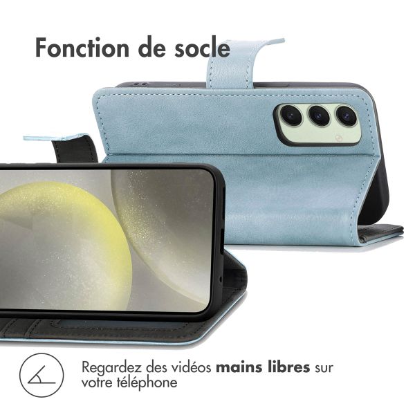 imoshion Étui de téléphone portefeuille Luxe Samsung Galaxy S24 FE - Bleu clair