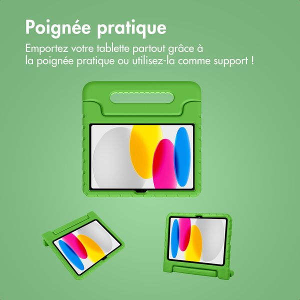 imoshion Coque kidsproof avec poignée Apple iPad 11 (2025) 11 pouces A16 / iPad 10 (2022) 10.9 pouces - Vert