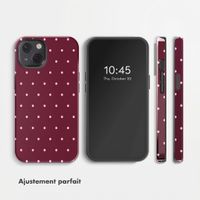 Selencia Coque arrière Vivid Apple iPhone 13 - Happy Dots Burgundy