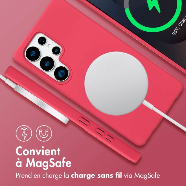 imoshion Coque arrière Color avec cordon amovible et MagSafe Samsung Galaxy S25 Ultra - Red Raspberry