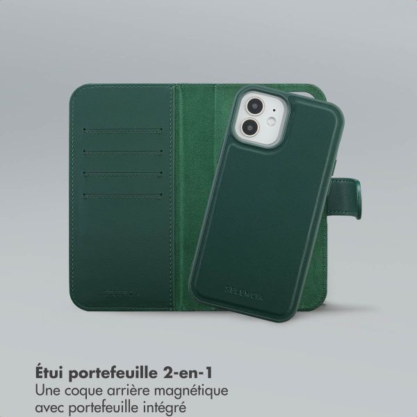 Selencia Étui portefeuille amovible Olyn avec MagSafe Apple iPhone 12 (Pro) - Vert