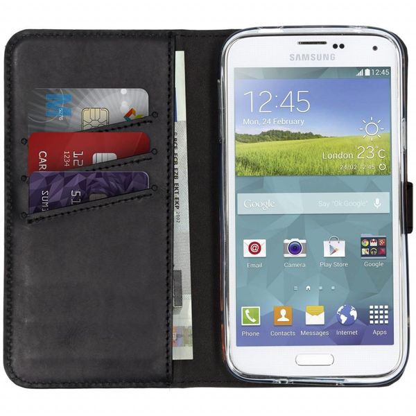 Selencia Étui de téléphone portefeuille en cuir véritable Galaxy S5 (Plus) / Neo