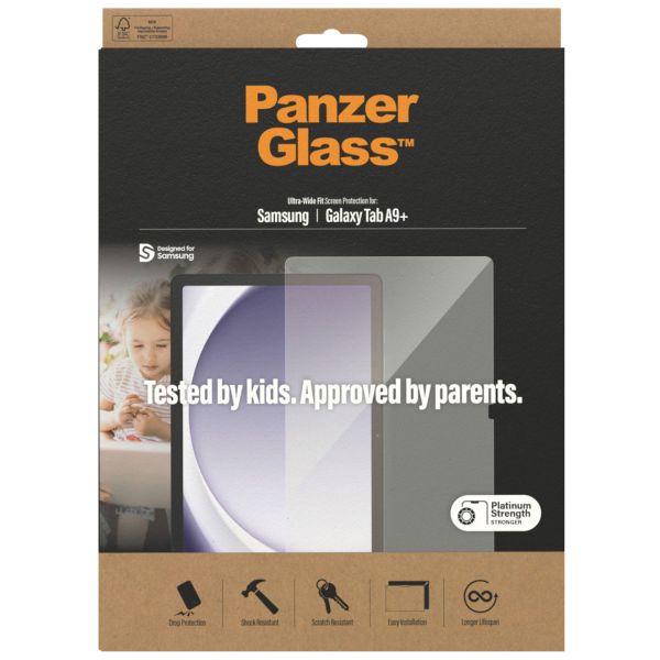 PanzerGlass Protection d'écran Ultra-Wide Fit Anti-bactérienne Samsung Galaxy Tab A9 Plus