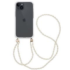 imoshion Coque avec dragonne + bracelet - Perles Apple iPhone 15 - Transparent