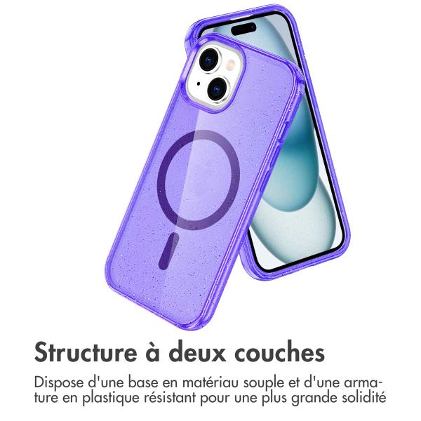 imoshion Coque Sparkle avec MagSafe iPhone 15 - Violet