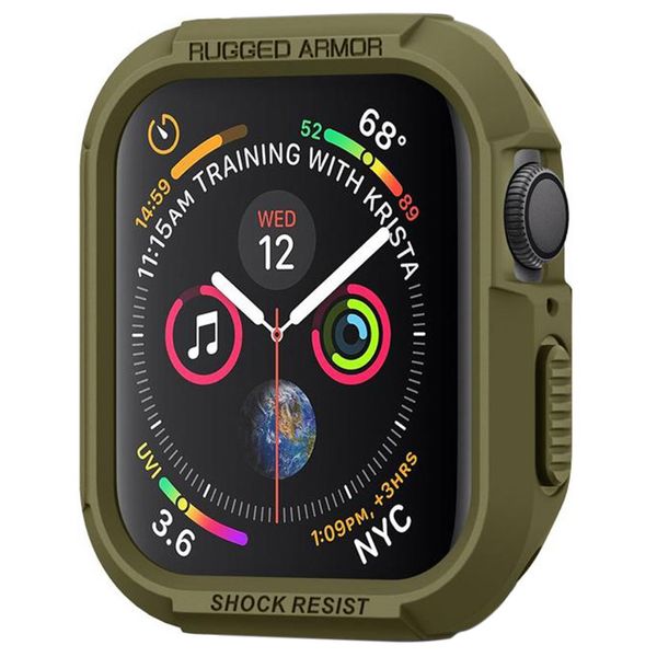 Spigen Coque Rugged Armor™ Apple Watch 4 / 5 / 6 / SE - 44 mm - Vert