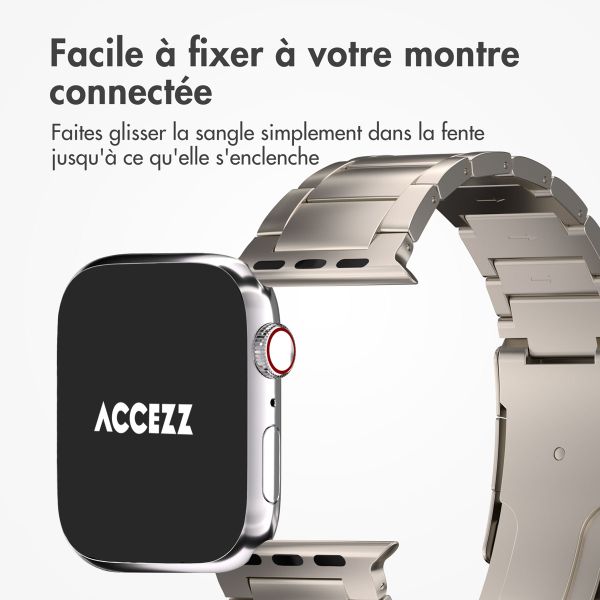 Accezz Bracelet en acier Titane mat Apple Watch Series 1 á 9 / SE (38/40/41 mm) | Series 10 (42 mm) - Titane