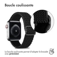 imoshion Bande élastique en nylon Apple Watch Series 1 á 9 / SE (38/40/41 mm) | Series 10 (42 mm) - Noir