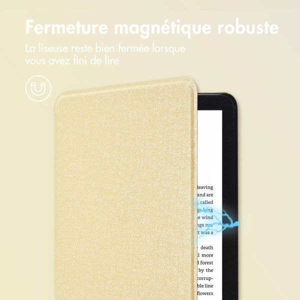 imoshion Étui de liseuse portefeuille Canvas Amazon Kindle (2024) / Amazon Kindle (2022) 11th gen - Glitter Dorée