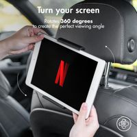 imoshion Support de tablette pour voiture - Avec support de téléphone - Réglable - Appui-tête - Noir