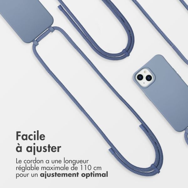 imoshion Coque arrière Color avec cordon amovible et MagSafe Apple iPhone 14 - Ash Blue