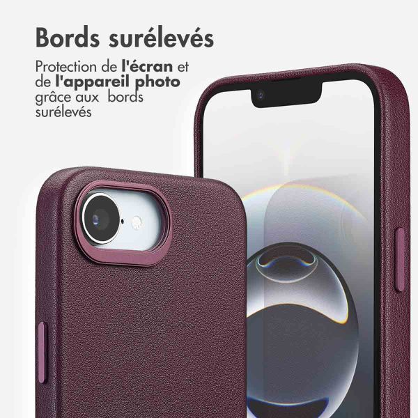 Accezz Coque arrière en cuir avec MagSafe Apple iPhone 16e - Heath Purple