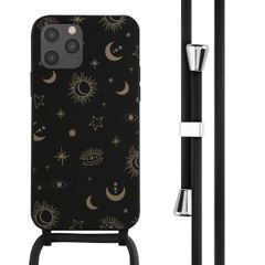 imoshion Coque design en silicone avec cordon Apple iPhone 12 (Pro) - Sky Black