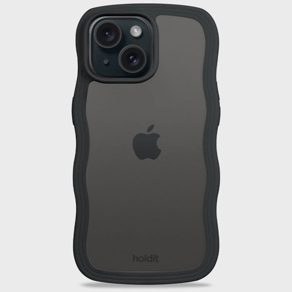 Holdit Coque Wavy Apple iPhone 13/14/15/16e - Black / Transparent