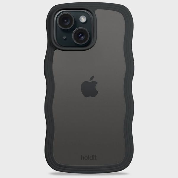 Holdit Coque Wavy iPhone 15/14/13 - Black / Transparent