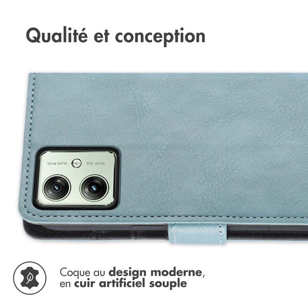 imoshion Étui de téléphone portefeuille Luxe Motorola Moto G54 - Bleu clair