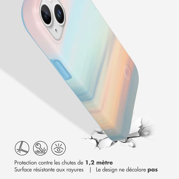 Selencia Aurora Coque Fashion iPhone 15 - Coque durable - 100% recyclée - Sky Sunset Multicolor